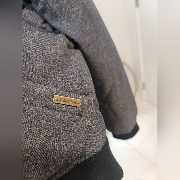 Eddie Bauer 1936 Skyliner Model Down Jacket Grey Quilted Size Large Womens - Picture 9 of 11